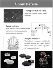 1pc Mini Acrylic Cupcake Stand, Rotating Round Jewelry Display Rack, Multi-Tier Round Dessert Cake Stand, Or Earring, Ring, Bracelet, Necklace Display Holder, Storage Organizer, Suitable For Home Decor