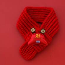Knitted Warm Pet New Year Scarf Festive Spring Festival Neck Warmer Photo Lucky Fortune Dog New Year Supplies - Longevity Lock - View 19