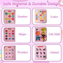 Montessori Busy Board Toys, Sensory Board For Toddlers, Travel Felt Busy Book For Airplane Car, Activity Busy Mat For Learning Fine Motor Skills Suits Boys Girls Birthday Gifts - Nhiều màu - Xem 9