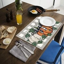1 pieza/4 piezas/6 piezas Manteles individuales de lino con estampado de calabaza, decoración de Acción de Gracias, regalo de Acción de Gracias, adecuado para mesa de comedor, decoración para todas las estaciones, manteles individuales modernos lavables, decoración del hogar, manteles individuales, posavasos, manteles de mesa de cocina y comedor, decoración de fiesta interior y exterior, decoración del hogar, regalo ideal - Multicolor - Ver 6