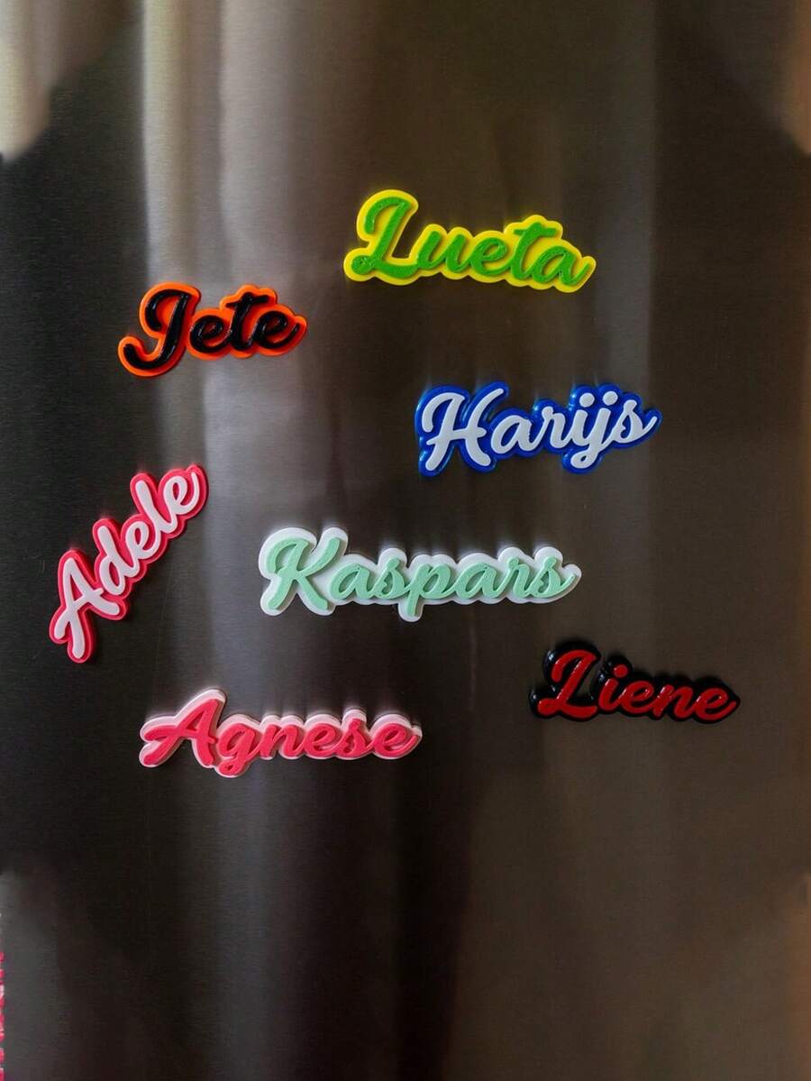 1 individuell angefertigter Acryl-Namensmagnet für den Kühlschrank, kreative und personalisierte funkelnde magnetische Englisch-Wort-Karte, glänzender und einfacher Stil, geeignet für Spindmarkierung und Dekoration, Namenskarte, das schönste Urlaubsgeschenk für Freunde, Geschenk zur Rückkehr an die Universität, Hochzeitsgeschenk