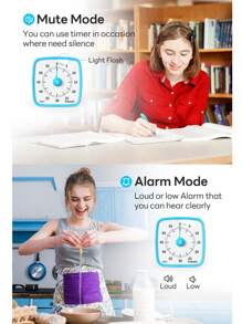Yunbaoit 60 Minute Visual Countdown Timer With Night Light, Suitable For Anyone's Visual Timer, Suitable For Silent Timers In Homes, Classrooms, And Kitchens  Blue