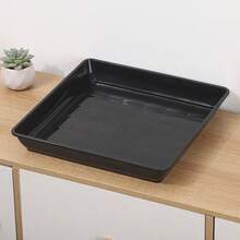 1pc Durable Square Plastic Plant Saucer - Indoor & Outdoor Use - Perfect For Flower Pots, Gardening Projects & Pet Trays - Black, Plant Saucer Tray