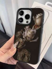 WeiMi 1pc Fashionable White Rose Pattern Waterproof Anti-Fall Anti-Slip Soft Phone Case Protective Cover Compatible With Apple, And Phones - Multicolor - View 4