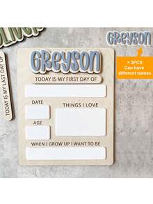 Placa Personalizada Primeiro Dia de Aula, Placa Último Dia de Aula, Etiqueta de Nome Personalizada, Placa Volta às Aulas, Quadro de Anúncio do Primeiro Dia de Aula, Materiais Impressos Gráficos, Volta às Aulas, Presente Personalizado, Marco - Cartão de registro escolar - Visão 36