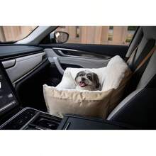 Best Pet Supplies Dog House Bed Crate Mat Tent Indoor Round Soft Plush For Small, Medium, And Large Breeds - Beige W/Brown Stripes, 16 X 16 X 14" - Booster (Nâu) - Xem 9