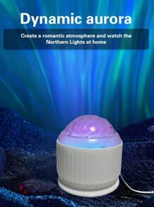 USB Powered, Wave Pattern & Aurora Projection Lamp With 24-Key Remote Control - 16 Color Changing, Starry LED, Suitable For Bedroom, Living Room, Party, Birthday, Valentine's Day Gift