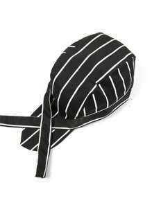 1pc Adjustable Tie Chef Hat - Breathable Cooking Kitchen Cap, Unisex, Suitable For Cooking Head Cover, Chef Hat, Head Scarf Cover, Ribbon Kitchen Catering Head Scarf Cap, Multifunctional