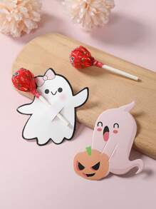 48pcs Halloween Theme Lollipop Card, Different Pattern Lollipop Paper Packaging Card Bag, Halloween Pumpkin Ghost Pattern Lollipop Paper Jam, Halloween Lollipop Packaging Card Bag, Happy Halloween Gifts Bag, Trick Or Treat, Festival Party Room Table Packaging Gifts Lollipop Decor Cards Bag, Halloween Party Gifts, Halloween Decoration, Halloween Gifts, Party Favor