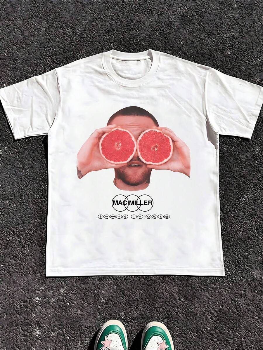 Fashionable Pattern Men's T-Shirts, Large Size T-Shirts, Cotton, Skin-Friendly And Comfortable, Suitable For Sports And Going Out, Suitable For Home, Can Be Used As Several Pieces Of Clothing, American Retro Street Style, Suitable For Summer, Gifts For People, Holiday Gifts - 白色 - 查看 1