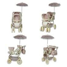 Carriola para Muñecas Diseño Moderno New Noni Modelo IS-9662 D Cochecito Plegable de Juguete para Niñas Accesorio para Juego de Rol y Simulación Ligero y Portátil Regalo Ideal para Cumpleaños y Fiestas - Caqui - Ver 2