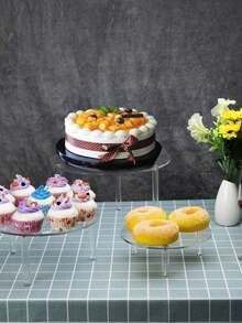 Acrylic Round Cake Stand, Dessert Display Rack For Birthday Party Wedding, Crystal Transparent Display Shelf - White - View 5