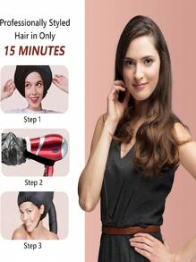 Personalized Custom Hands-Free Hair Dryer Hood, Home Hair Dryer Hood, Home Hair Dryer Hood, Portable Travel Hotel Accessories, Loose Hands-Free Use, Headscarf, Bath Cap, Hair Salon Beauty Travel Essential, Back To School, Travel Holiday Essential, Women's Hair Accessories - Black - View 5