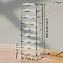 1pc 4WD Racing Car Model Display Stand - 7/8 Tier Transparent Acrylic Figurine, Doll, Makeup Organizer Display Case - Dust-Proof Flip Cover Sunglasses Holder - Home Storage & Hobby Enthusiasts Ideal Choice - Durable Structure Design - Holiday Gift