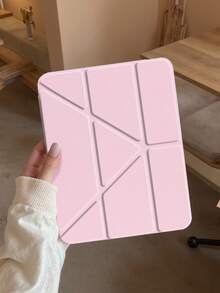 纯粉色 Y 型折叠平板电脑保护套，适用于三星平板电脑/iPad Mini 6/7/9.7/10.2/10.5/10.9/12.9/Pro 11（第十代）。保护套支持多角度调节，六种支架摆放方式，内置手写笔槽，适用于三星 A9 PLUS 11 英寸平板电脑，透明后盖，防摔保护，自动唤醒/休眠 - 彩色 - 查看 7