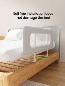 80cm/31.5in Babybbz Portable Bed Fence, One Side Free Of Installation, Baby Fall Protection Fence, Bedside Baby Guard, One Side Available