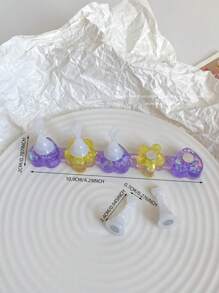 3D树脂亚克力扎染果冻色亮片星星爱心排列底座，配5个极光彩色美甲展示架，日式美甲DIY工具及摄影道具