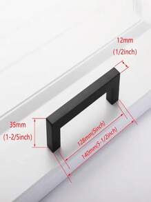 1pc Black Cabinet Handle, Matte Black T-Shaped And Square Stainless Steel Kitchen Handle, Furniture Hardware ,Door Knob Cabinet Wardrobe Drawer Pull,Cabinet Pulls - Black - View 17
