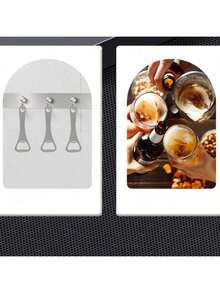 Flacher Bierflaschen-Öffner aus Edelstahl, einfacher Kronkorkenentferner, verstärkter Flaschenöffner für Bier & Getränke, Halloween- und Weihnachtsparty-Zubehör