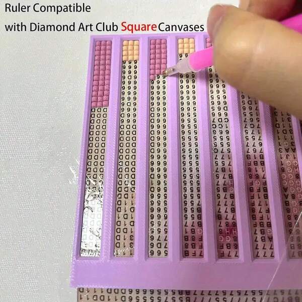 5 Stücke/Packung Diamant-Malerei Lineal mit ergonomischen Griffen - Dual-Zweck Diamant-Spitze Glättungswerkzeug & Trennpapier, kompatibel mit quadratischen/runden Leinwänden, präzise Messung für Diamant-Kunst, Kreuzstich, Scrapbooking - Bastelbedarf für Anfänger & Profis, Diamant-Malerei Werkzeuge