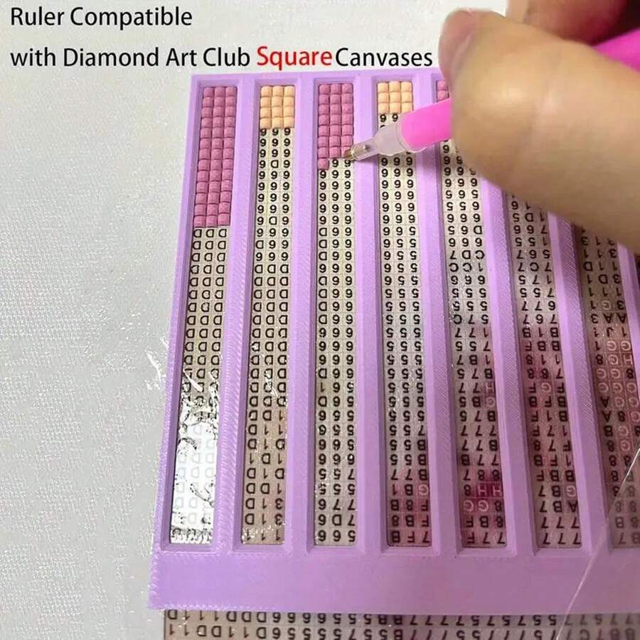 5 Stücke/Packung Diamant-Malerei Lineal mit ergonomischen Griffen - Dual-Zweck Diamant-Spitze Glättungswerkzeug & Trennpapier, kompatibel mit quadratischen/runden Leinwänden, präzise Messung für Diamant-Kunst, Kreuzstich, Scrapbooking - Bastelbedarf für Anfänger & Profis, Diamant-Malerei Werkzeuge