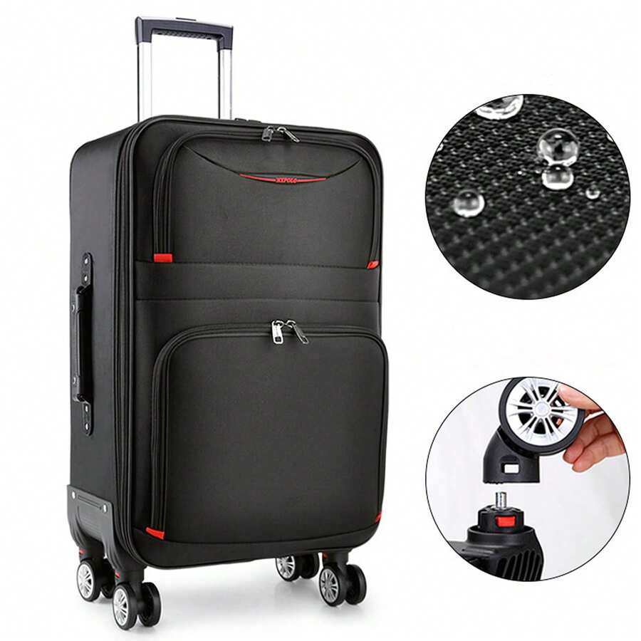 SIDIANBAN 20-Inch Carry On Luggage, Expandable Softside Luggage, Wheel Spinner Suitcase, Men And Women, Black - màu đen - Xem 1
