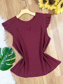 Women's Fashion Crepe Tank Top - Burdeos - Ver 3