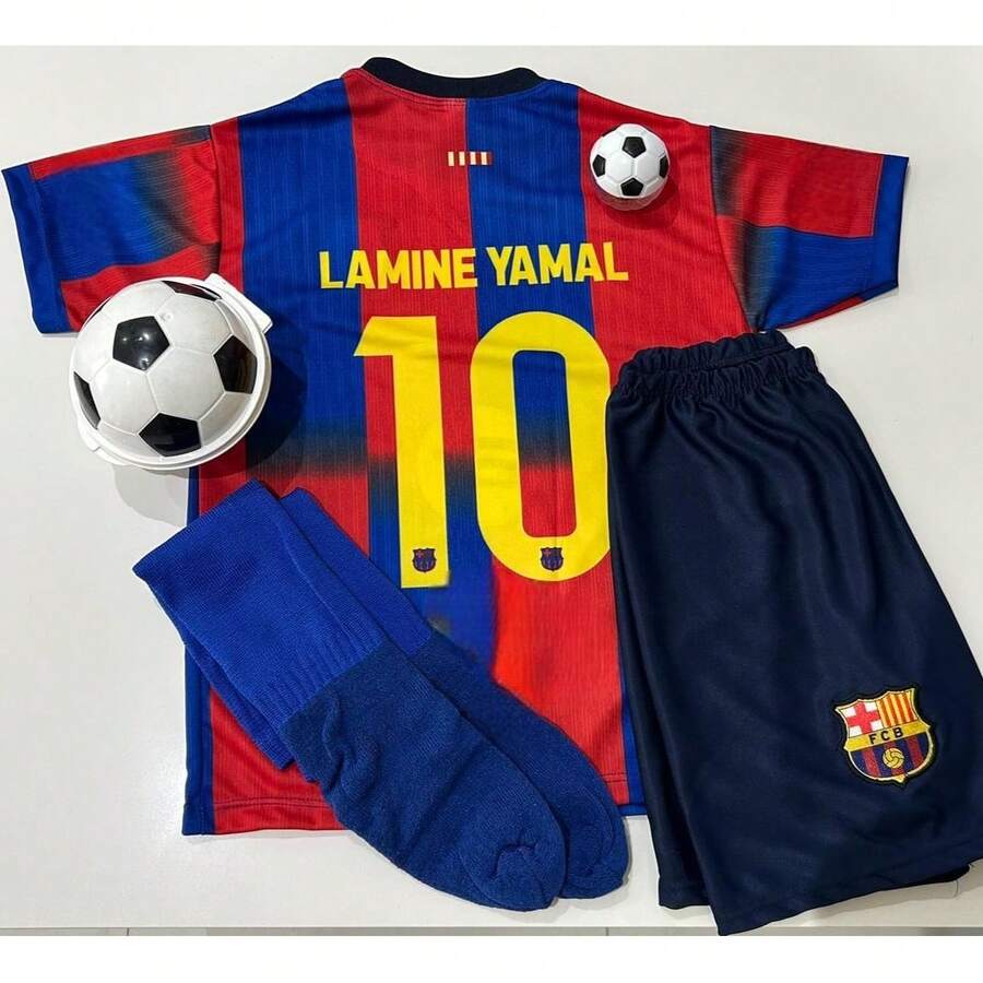 Children's Football Set 3-Piece Barcaa L.Yamall10 - 藍色 - 查看 1