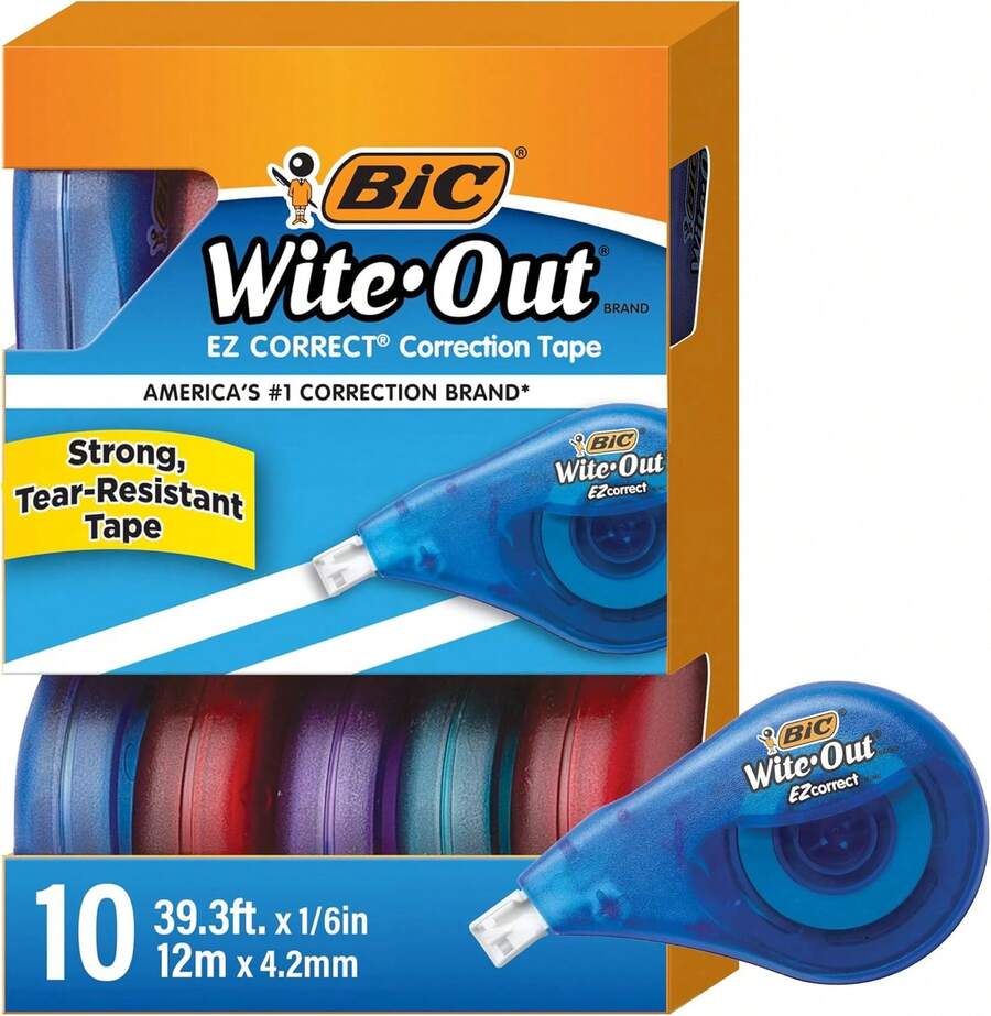 Wite-Out Brand EZ Correct Correction Tape, White, (Pack Of 9, 90 Count Total),11908421 - gừng - Xem 1