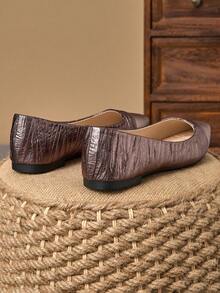 2025 Spring New Pointed Toe Flats Women Shoes, Elegant French Style Low Vamp Flat Shoes - Gunmetal - View 6