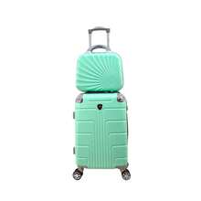 Maleta de cabina 18 pulgadas color menta con candado combinación fija equipaje de mano rígido ruedas giratorias 360 grados maleta ligera portátil para viajar avión y carretera accesorios de viaje resistente moderno y funcional - Azul menta - Ver 1