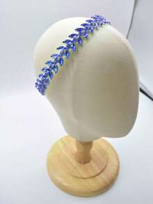 Green Crystal Rhinestone Headband, Wedding Hair Accessory, Women & Girls Bridal Headpiece, Christmas & Halloween Party Headwear - Multicolor - View 15