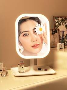 1pc LED Makeup Mirror, Lighted Vanity Mirror, 3 Adjustable Lighting Mode Makeup Mirror, Touch Control, Portable Stand And Foldable Small Mirror, Illuminated Travel Makeup Mirror, Rechargeable Battery, Suitable For Women's Gifts Ladies' Gift Mother's Day Gift Graduation Season Gift,Makeup,Cheap,Room Decor,Vanity,Travel,Bedroom,Makeup Accessories,Mirror,Vanity Mirror,Cheap,Stocking Stuffers,Makeup,Makeup Tools,Cheap Stuff,Gifts,Gifts For Women,Christmas Gifts