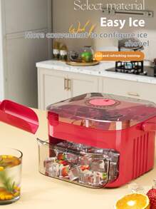 2件装家用易脱模速冻一键按压冰格冰块模具家用制冰盒储存冷冻冰块模型