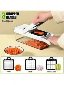 1 Vegetable Onion Chopper, Multifunctional Cutting Machine, Ingredient Processing Tool, Onion Chopper With Drain Basket, Carrot Garlic Chopper With Container, Kitchen Tools, Kitchen Accessories, Suitable For Home/Restaurant To Quickly
