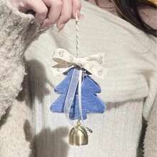 5 Peças Sinos de Natal, Enfeites de Árvore de Natal com Laço, Decorações Natalinas