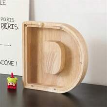 Madebyblanc 木制大号字母储蓄罐 带首字母的存钱罐 硬币存钱罐 生日、圣诞节、节日趣味礼物