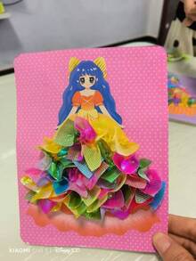 4pcs Princess & Fairy DIY Sticker Art Set - Creative Illustration Craft Kit, Suitable For Girls, Includes Doodle Toys, Coloring Books And Dress Up Activities | Educational Craft, Birthday Gift And Party Favor, Toys For Girls - Multicolor - View 10