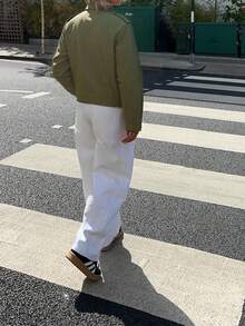 1 Áo khoác nữ màu trơn có khóa kéo, mặc hàng ngày, có túi, mùa thu/đông - xanh quân đội - Xem 4