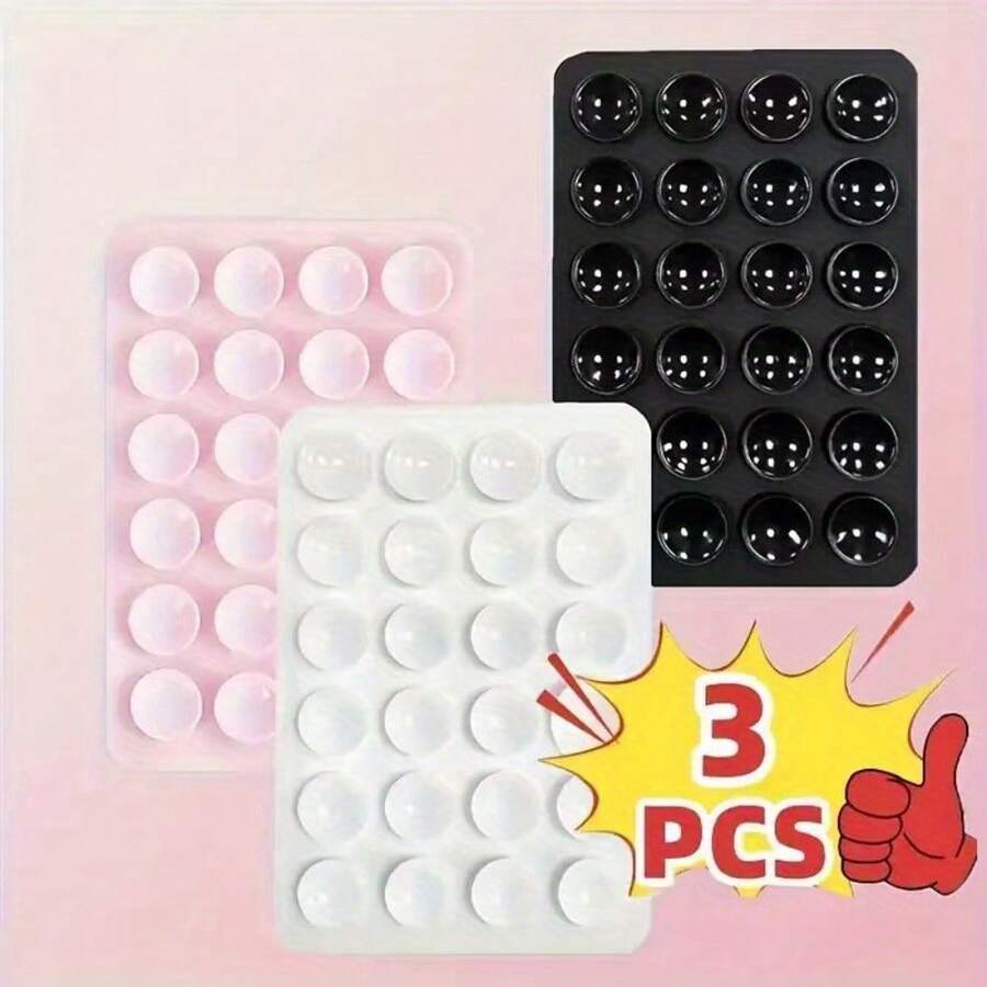 3 件硅胶吸盘手机支架，适用于所有手机型号的硅胶手机支架，易于安装，无需电池，3 件硅胶手机支架，送给朋友的礼物/理想的节日礼物，万圣节礼物兼容 、Android 手机，生日、家人、朋友的礼物手机配件