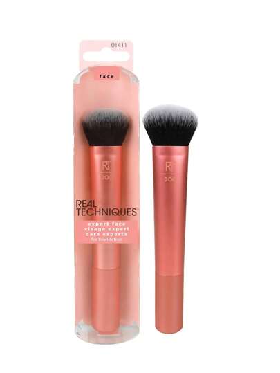 Pincel profesional de maquillaje para base de rostro de Real Techniques, para una aplicación uniforme y sin rayas, cerdas densas para difuminar, naranja, 1 pieza, Pincel de base, Pincel de corrector, Pincel de rubor, Pincel de contorno, Pincel de rubor, Pincel de bronceador, Pincel de polvo, Pincel de base, Pincel de rubor