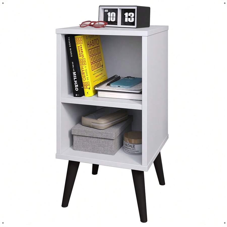 Small Retro Bookshelf Bedside Table Various Colors Charm - Blanco - Ver 1