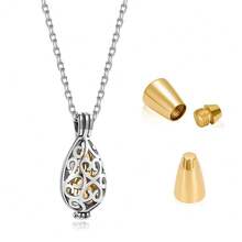Stainless Steel Cremation Urn Memorial Pendant Necklace With Hollow Urn Teardrop Cremation Jewelry For Ashes - Multicolor - View 11