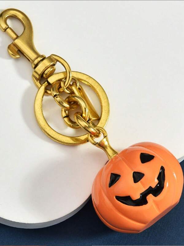 1pc Cute Pumpkin Keychain - Halloween Party Favor, Durable Iron Construction, Orange Color, Suitable For Women, Wallet, Backpack, Car Keys - Autumn Decor Gift Idea, Fun Design, Exquisite Craftsmanship, Fashionable Pendant, Enthusiasts