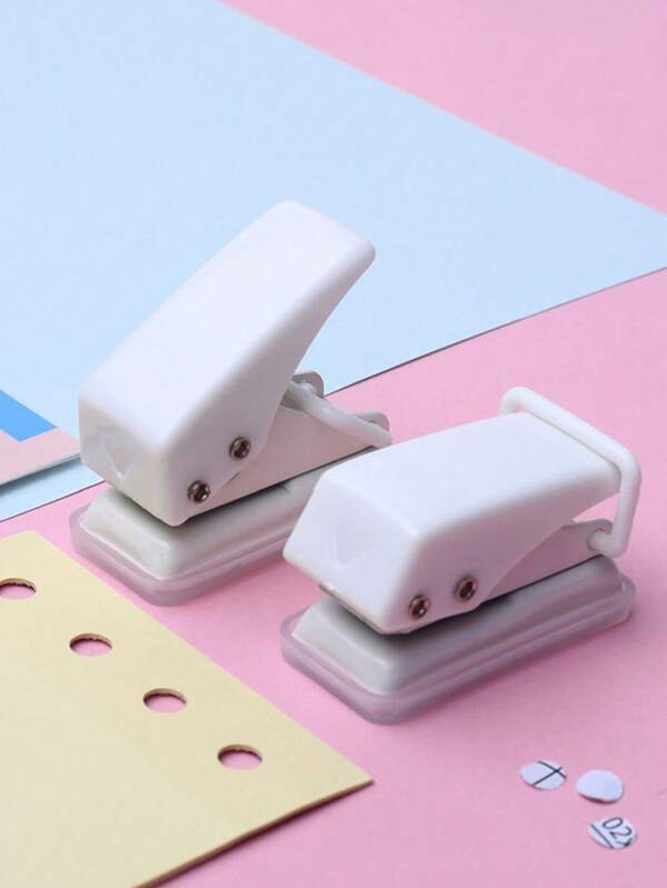 1pc Metal Single Round Hole Puncher For Paper & Loose-Leaf Pages Binding, Stationery Tool, Back To School,School Supplies