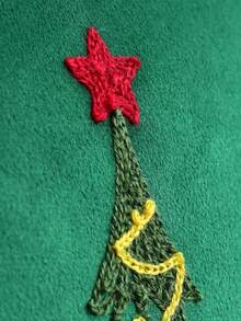 1 pieza Funda de almohada con árbol de Navidad bordado, sin relleno, de material de terciopelo para decoración navideña y de Año Nuevo en salas de estar y jardines al aire libre, decoración navideña, regalos navideños (SIN RELLENO)