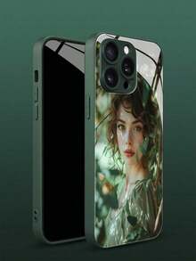 1pc Customizable DIY Daily Art, Family Photo, Couples Photo Metal Painted Tempered Glass Phone Case, Compatible With Samsung S24 Ultra And 16 Pro Max/15 Pro/14 Plus/13 Pro/12 Pro Max/11/XS Max/8/7/6 Plus, Sweet Style, Best Gift For Frids, Parts, Boyfrid, Girlfrid,Season Picks,Cell Phones & Accessories,Customized Phone Cases2025 - 綠色 - 查看 5