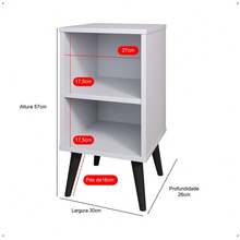Small Retro Bookshelf Bedside Table Various Colors Charm - Blanco - Ver 5