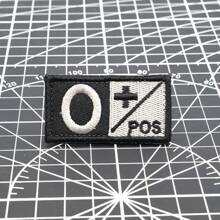 1 件军绿色战术血型刺绣补丁带钩环，适用于服装刺绣军事徽章 - 彩色 - 查看 13