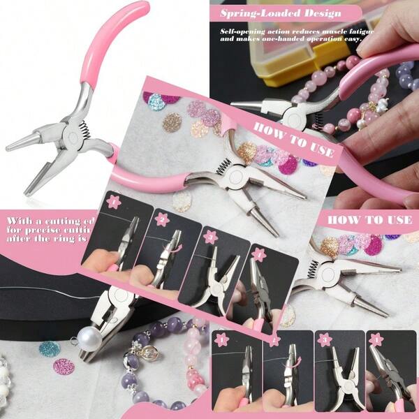 CYL 5 Inch Concave Round Nose Pliers With Cutter Mini Precision Jewelry Making Pliers For DIY Hobby Projects CYL